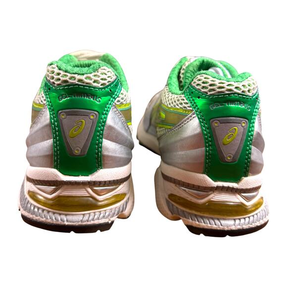ASICS Gel Nimbus Women's 9 Sneaker Silver Lime Green Running Shoes F360705 - Picture 4 of 14
